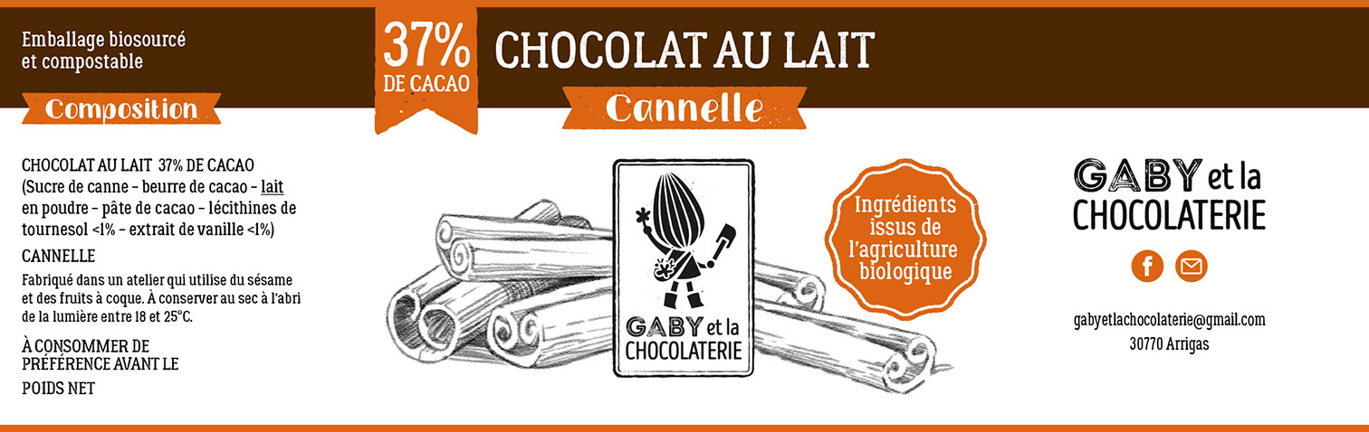 Gaby et la chocolaterie étiquette chocolat cannelle